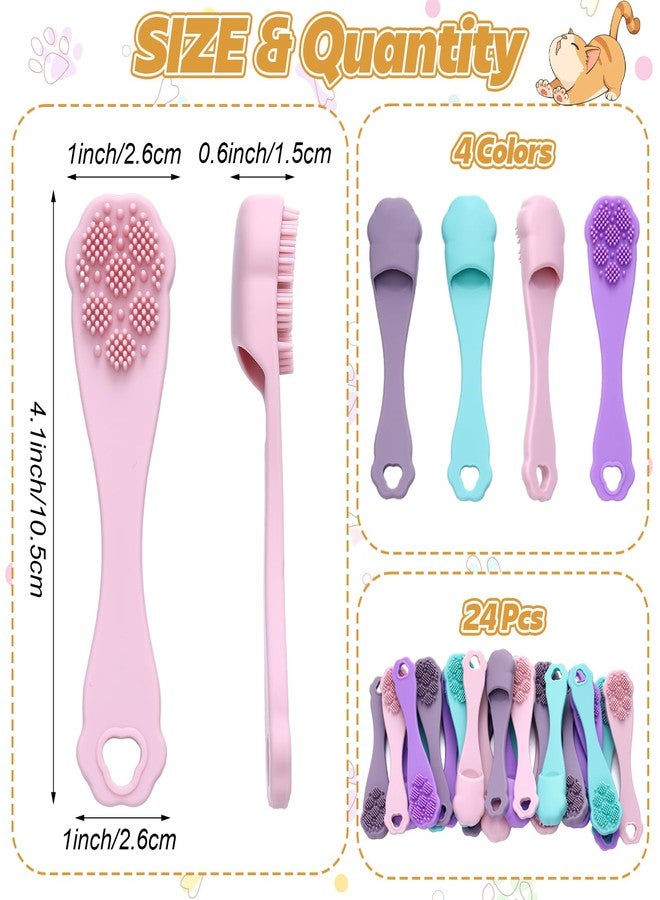 Lineshading 24 Count Silicone Finger Toothbrush for Dogs Cats Soft Bristles Pet Tooth Brushing Kit Gentle Dental Care Kits Teeth Cleaning Supplies Bulk for Large and Small Dogs Cats Puppy - Image 3